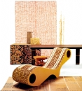 Trame - Orange Coir curtain - 90 x 270 cm